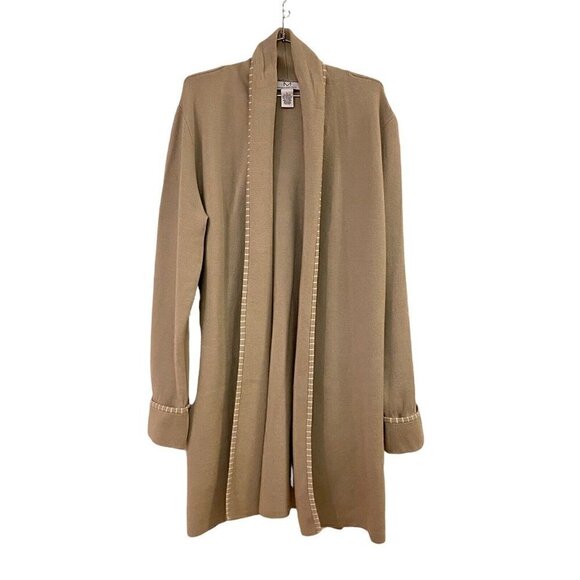 M Magaschoni Open Front Cardigan Sweater Oversize Collar Women's Size Large - Picture 1 of 7